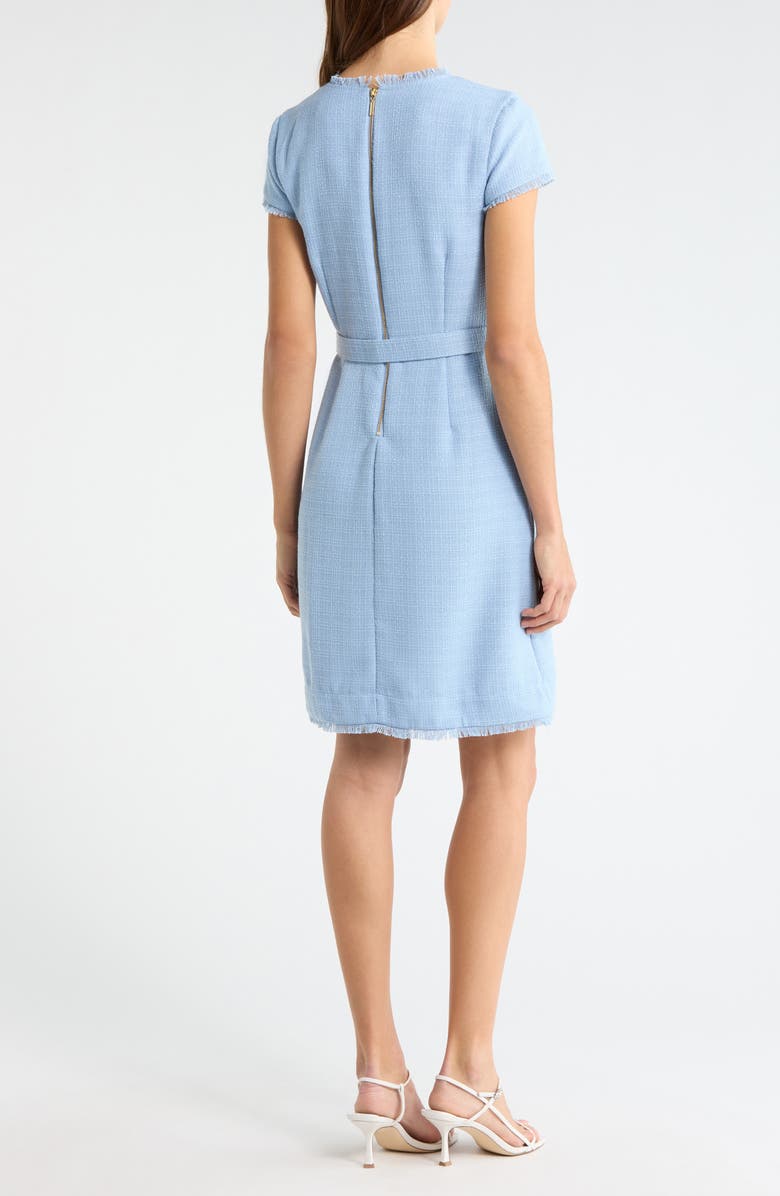 Tahari ASL Bouclé Sheath Dress, Alternate, color, Sky Blue