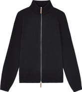 Lafayette 148 New York Cotton & Silk Knit Bomber Jacket