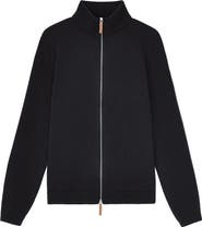 Lafayette 148 New York Cotton & Silk Knit Bomber Jacket
