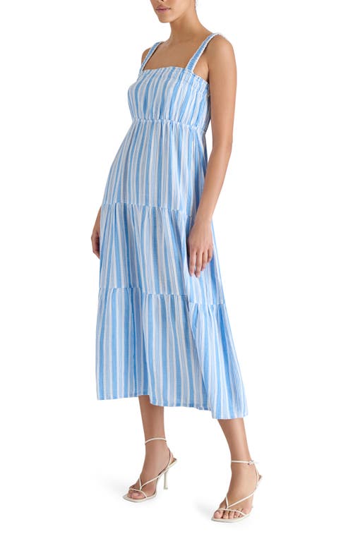 Steve Madden Alissa Stripe Tiered Cotton Gauze Midi Sundress