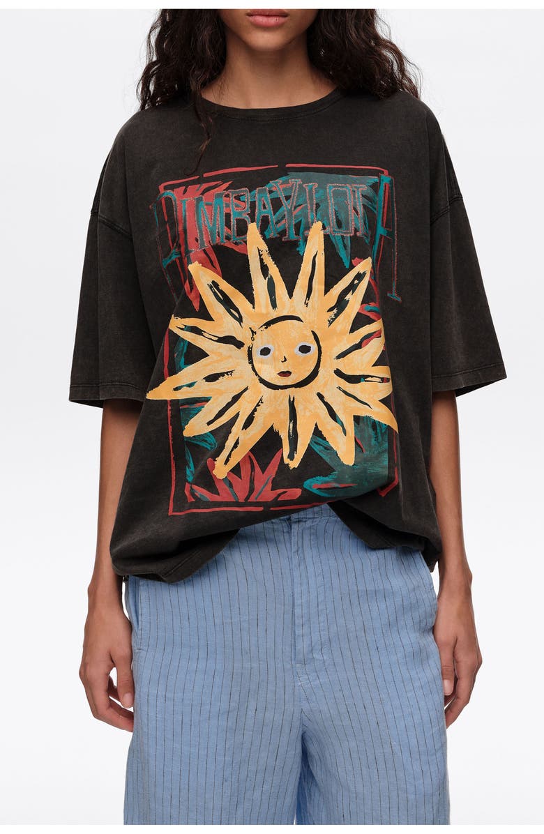 Bimba y Lola Sun Logo T-Shirt, Alternate, color, Black