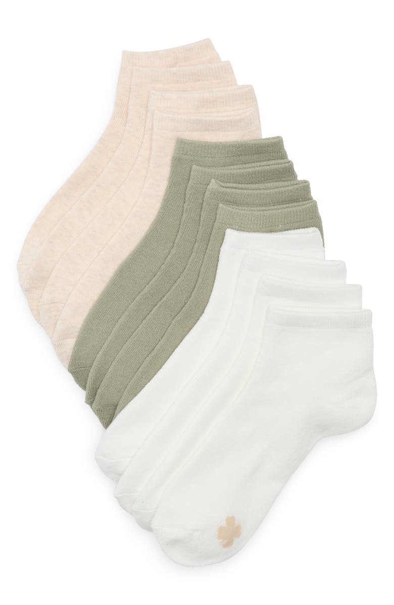 Lucky Brand Assorted 6-Pack Cushioned Quarter Socks, Main, color, Beige Multi
