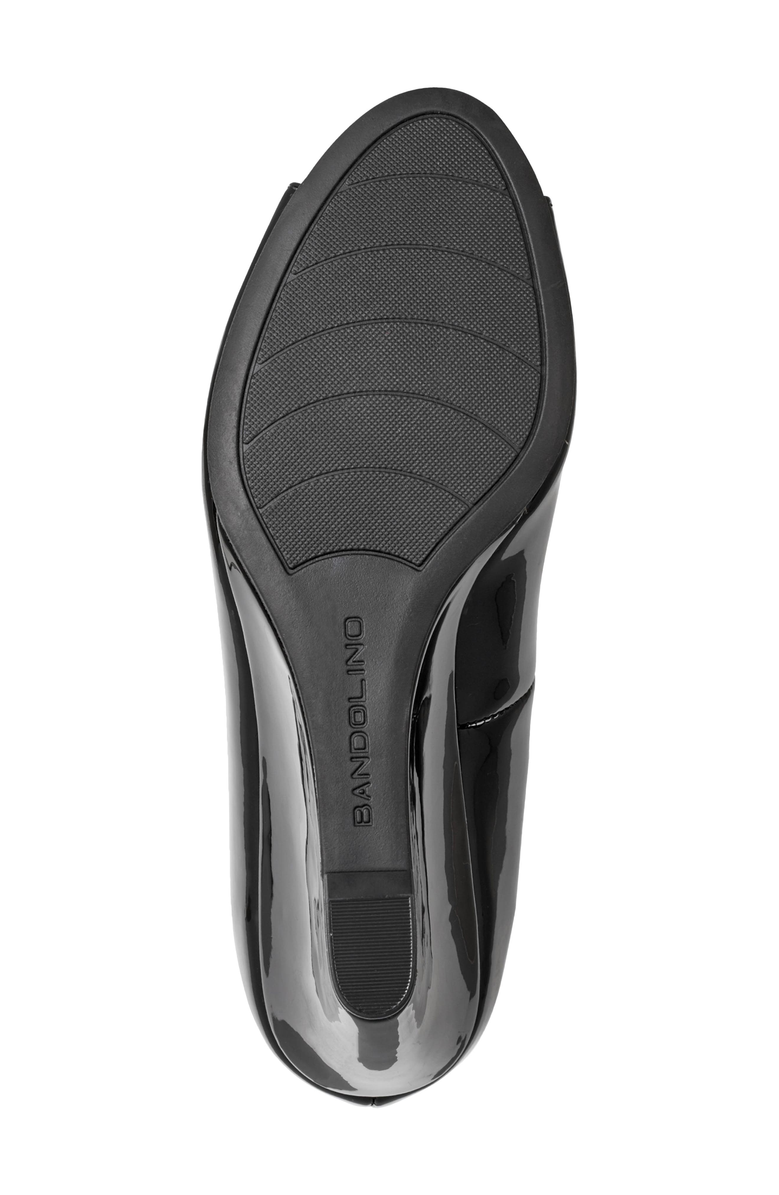Bandolino Tuff Love Peep Toe Patent Wedge Pump, Alternate, color, Black