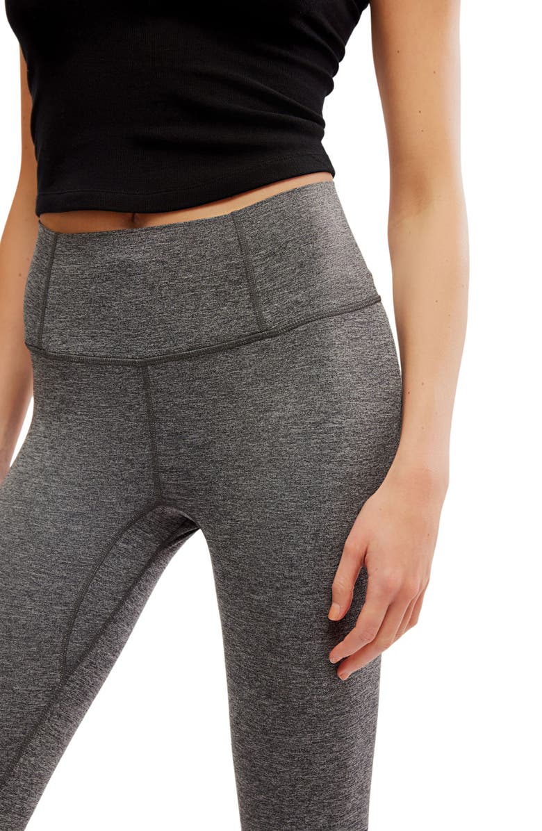 Free People FP Movement Never Better Heathered Leggings, Alternate, color, Black Heather