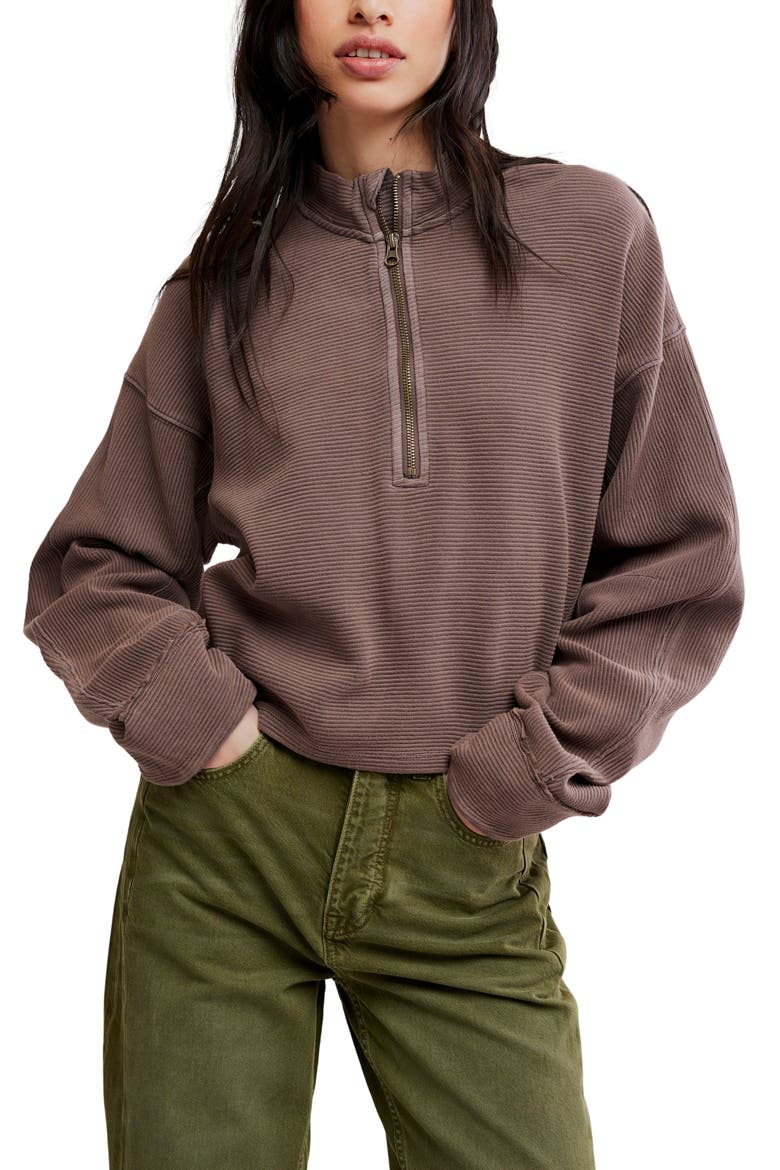 Celeste Quarter-Zip Pullover, Main, color, MOCHACHINNO