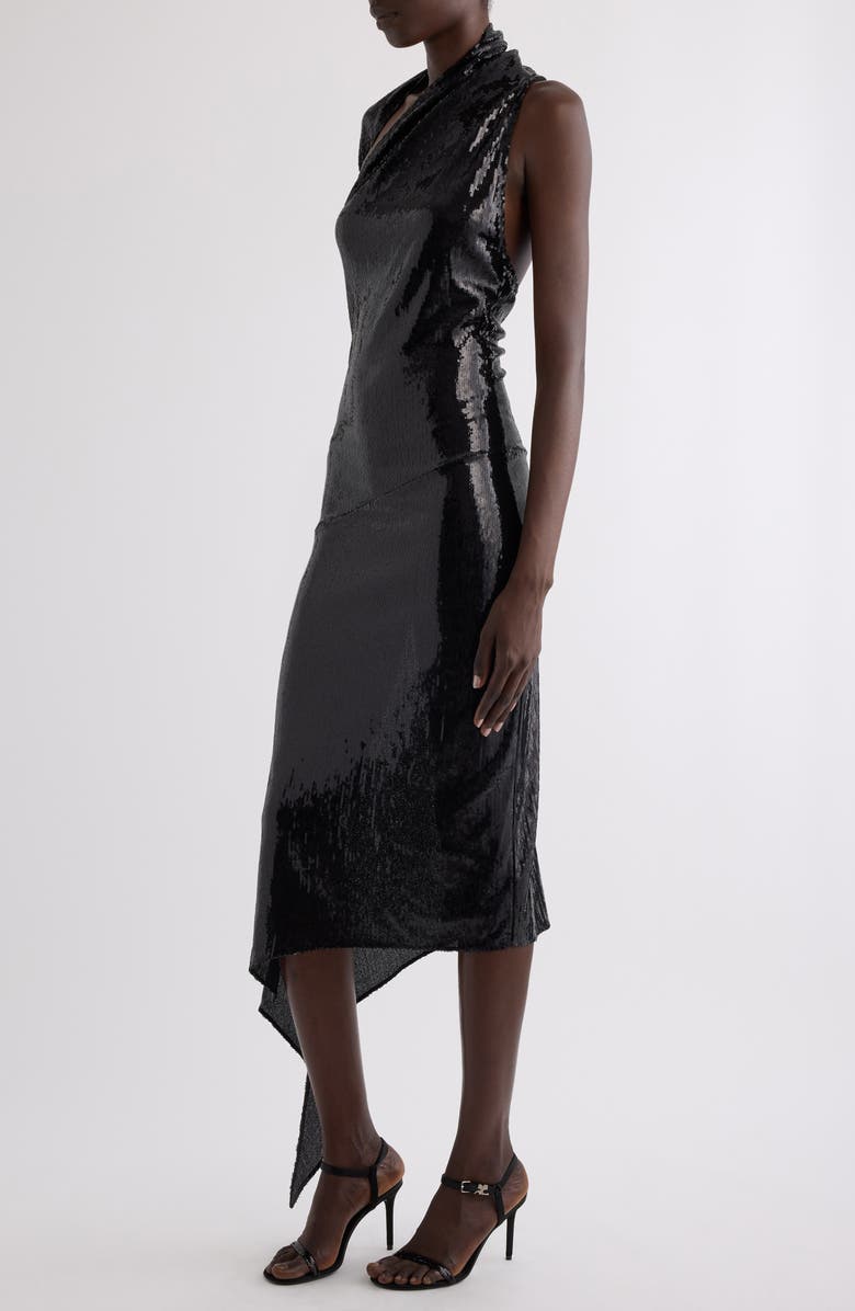 Courrèges Asymmetric Cutout Sequin Dress, Alternate, color, 