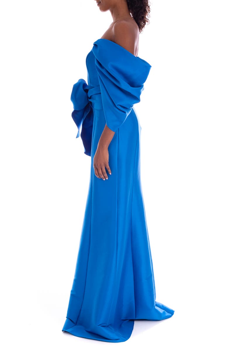 Badgley Mischka Collection Off the Shoulder Mikado Mermaid Gown, Alternate, color, 