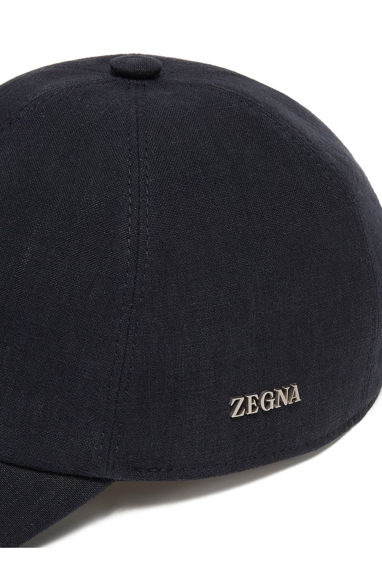 ZEGNA Linen Baseball Cap, Alternate, color, Navy