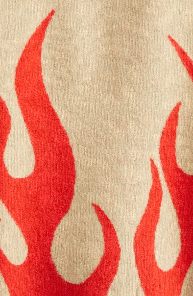 FRENCKENBERGER x Sylvie Fleury Flames Jacquard Cashmere Bomber Cardigan, Alternate, color, 