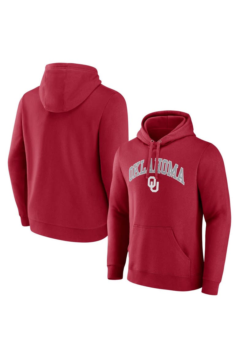 Men's Fanatics Crimson Oklahoma Sooners Arched Logo Pullover Hoodie, Alternate, color, Crimson