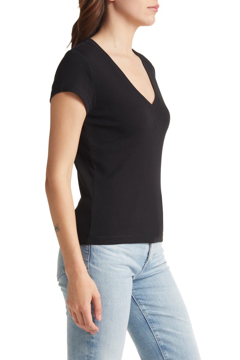 V-Neck T-Shirt, Alternate, color, BLACK
