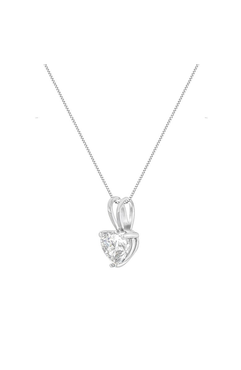 Haus of Brilliance 14K White Gold 1/2 Cttw Heart-Shaped Diamond Classic Solitaire Pendant Necklace, Alternate, color, White
