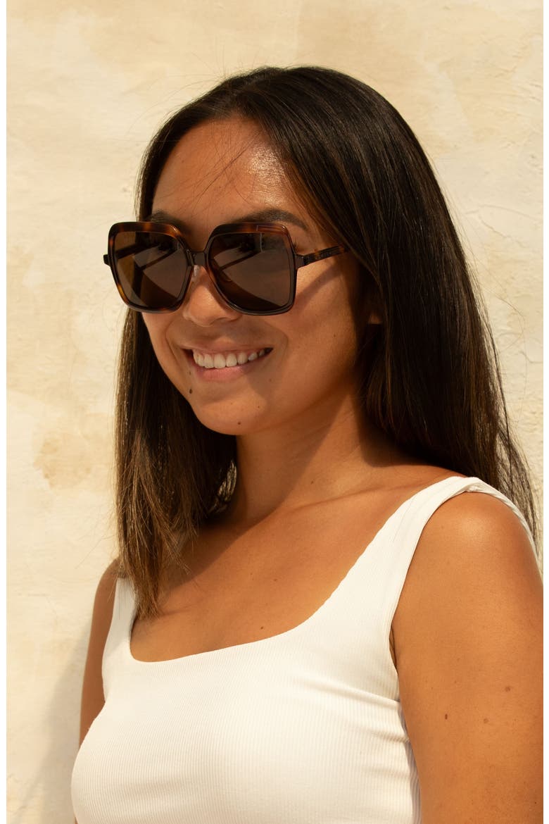 Kilikina Polarized ContourBridge™ Square Sunglasses, Alternate, color, CAPPUCCINO / TAN LENSES