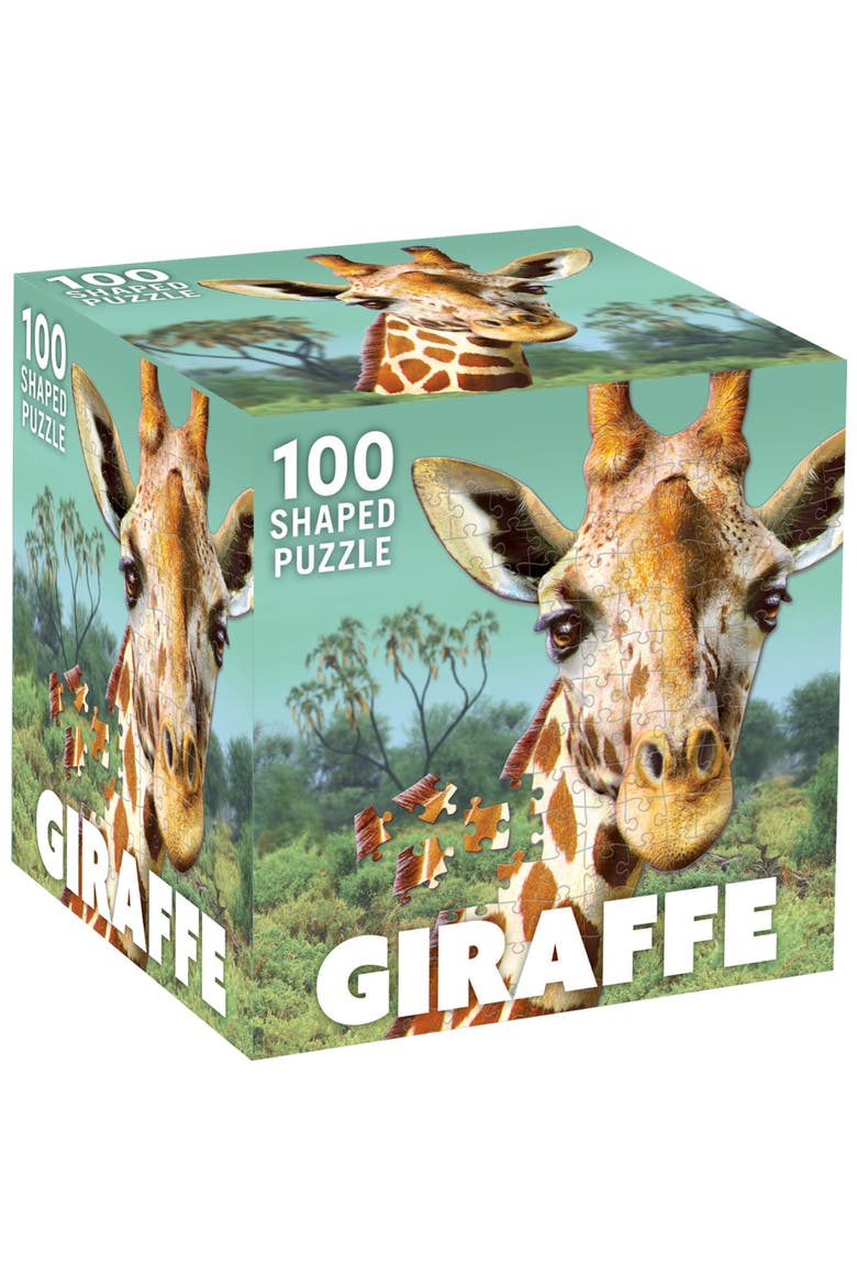 Giraffe 100 Piece Shaped Jigsaw Puzzle, Main, color, Multicolor