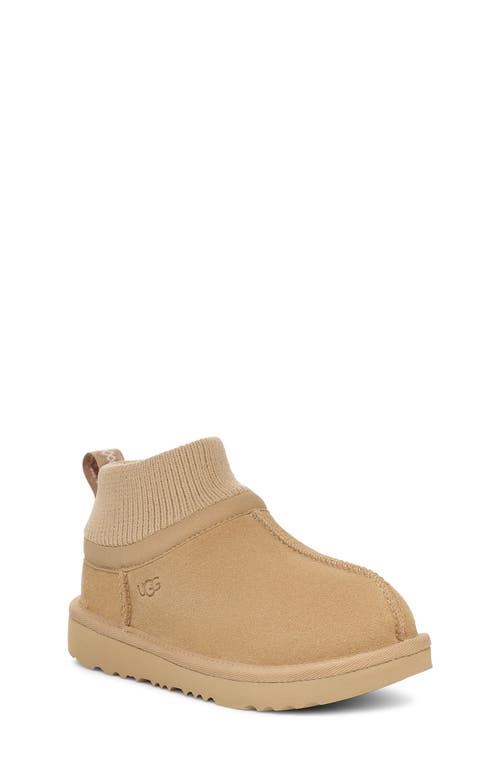 Ugg (r) Kids' Classic Ultra Stretch Cuff Bootie In Brown