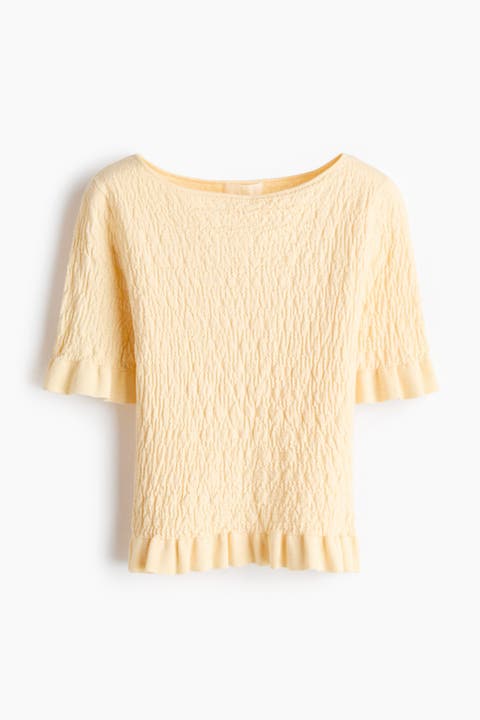 Textured-knit Top