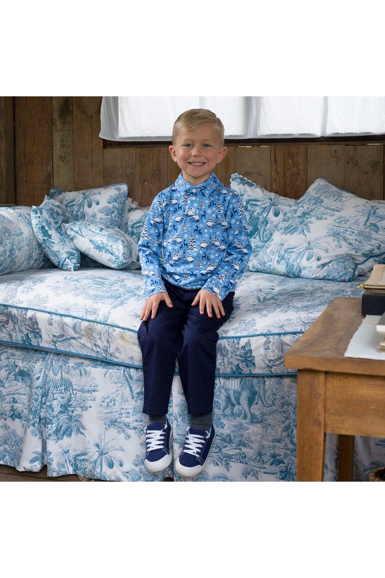 Snow Chalet Polo, Alternate, color, Blue