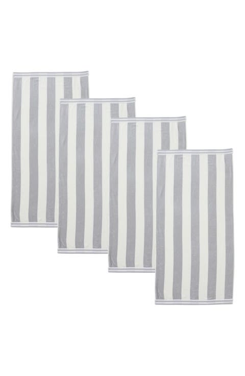 4-Pack Oversize Stripe Beach Towels