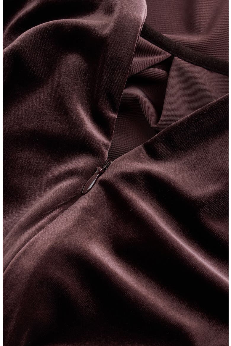 Long Sleeve Velvet Jumpsuit, Alternate, color, BROWN