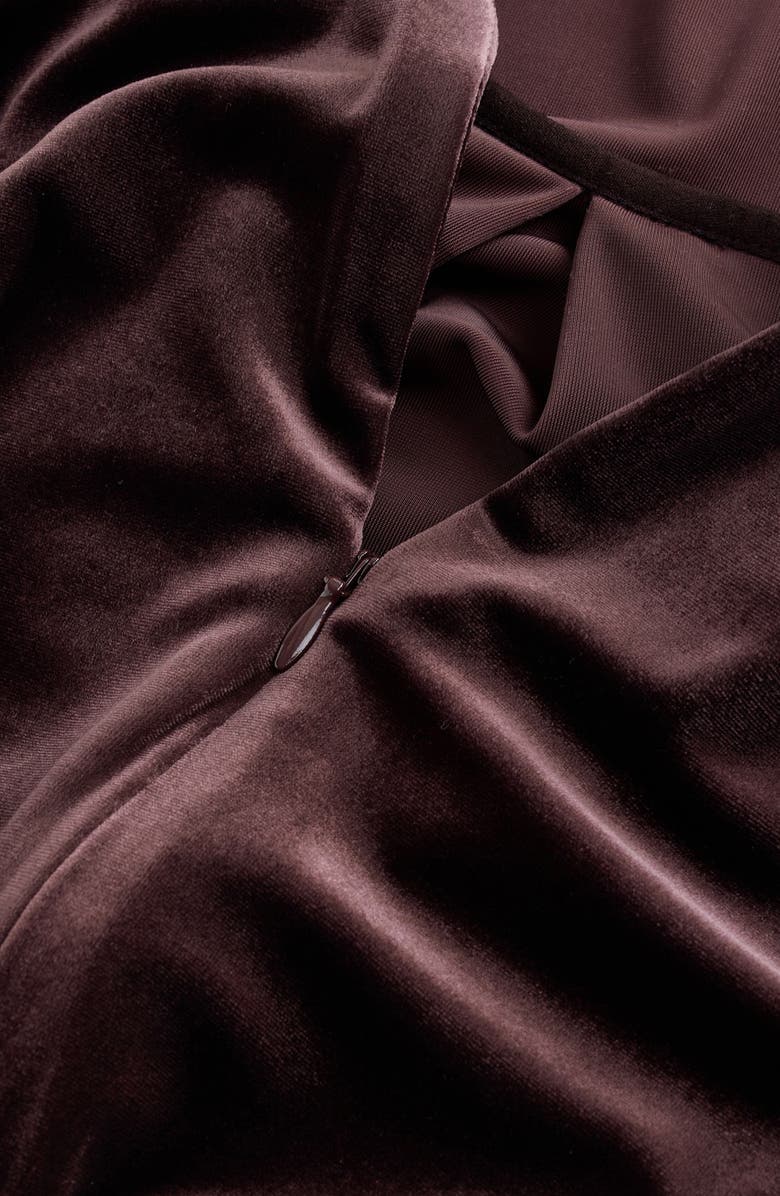 NEXT Long Sleeve Velvet Jumpsuit, Alternate, color, Brown