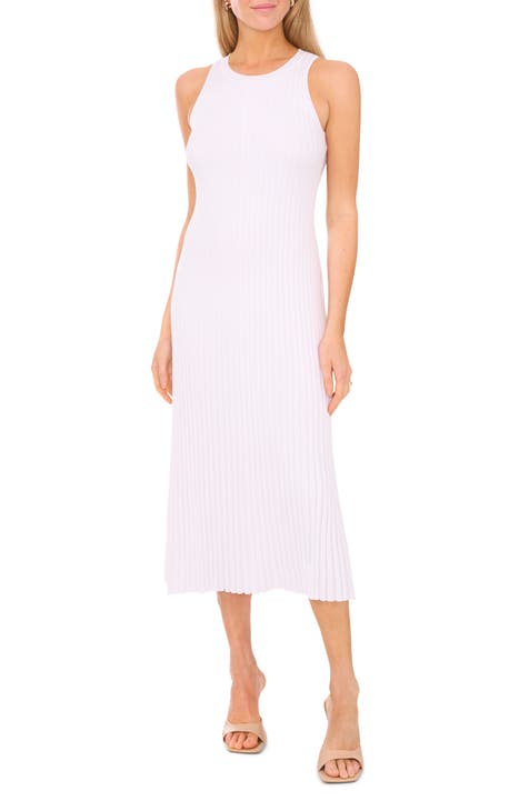 Stillness Speaks Half-Zip FORE Sweater Dress (White)