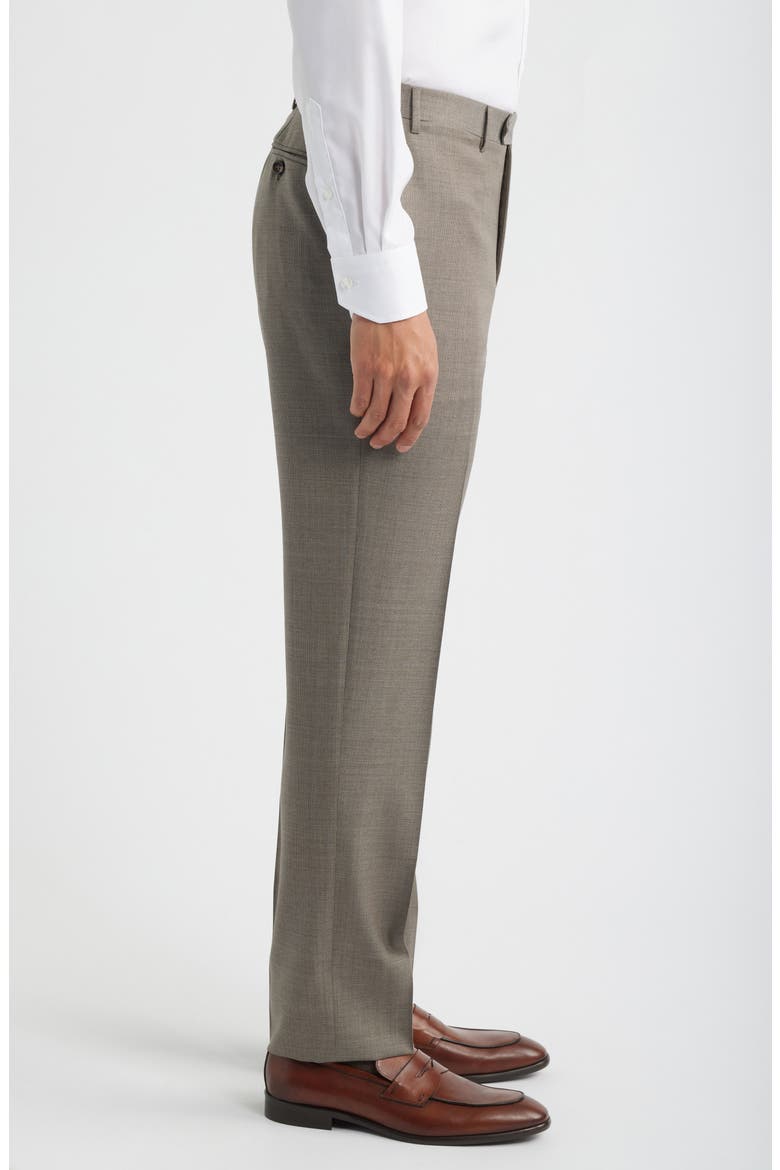 Siena Regular Fit Flat Front Solid Wool Suit Pants, Alternate, color, BEIGE