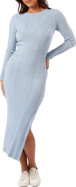Petal & Pup Mattie Long Sleeve Rib Maxi Dress