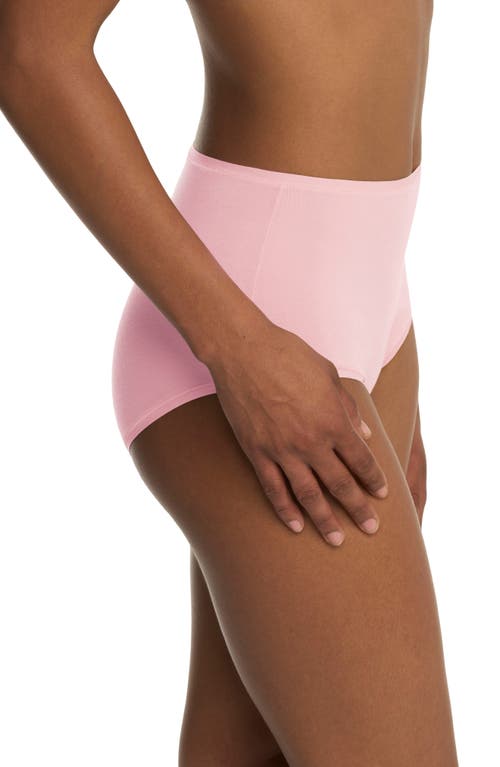 Natori Bliss Bare Cotton High Waist Briefs In Pink