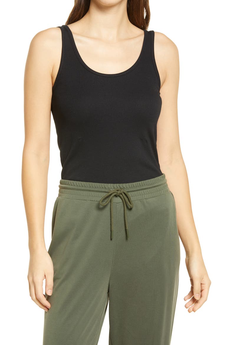 Everyday Rib Tank, Main, color, BLACK