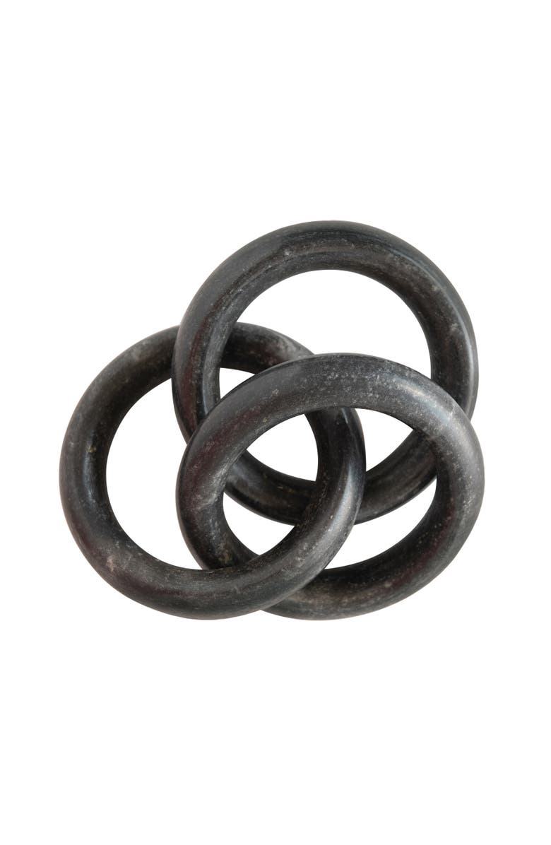 Storied Home Marble Circle Chain Décor, Black, Main, color, Black