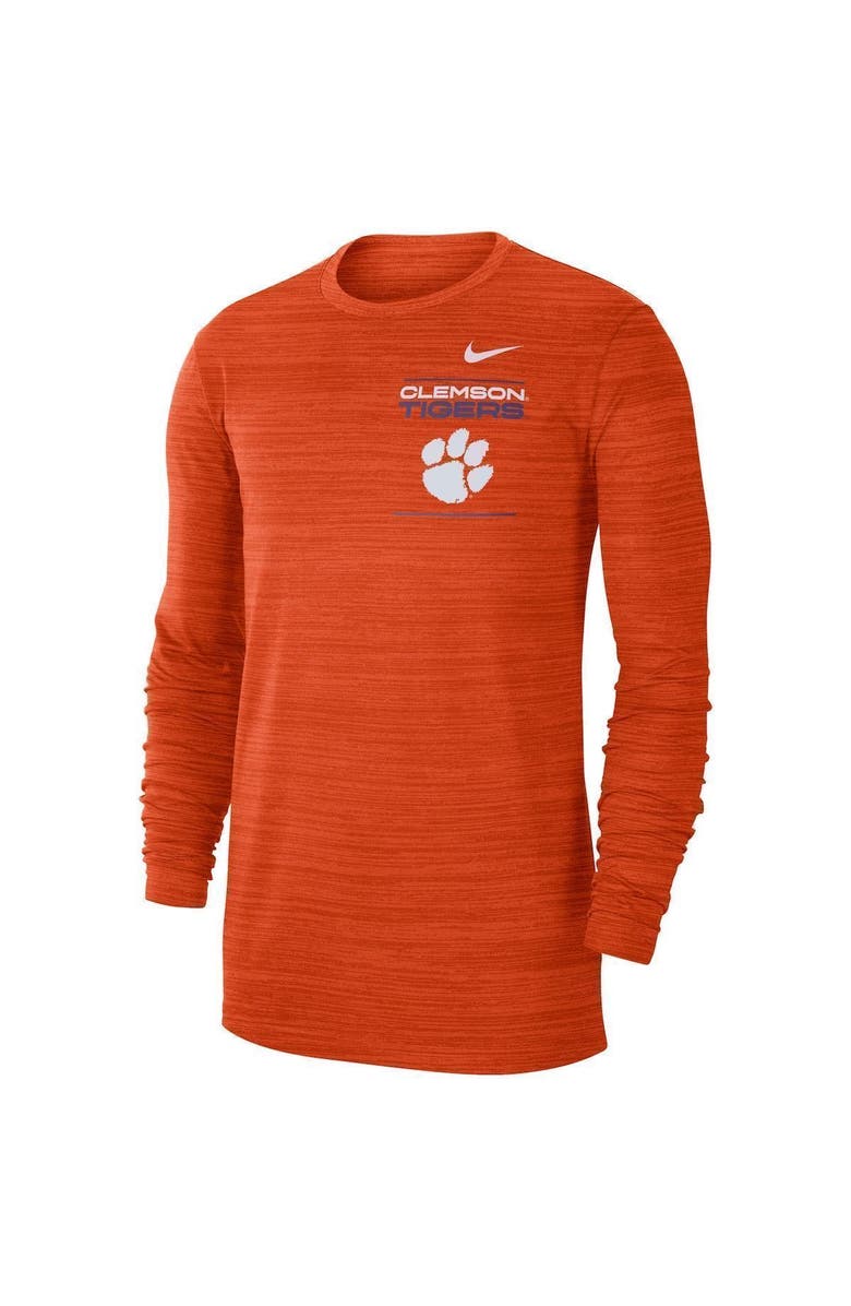 Nike Men's Nike Orange Clemson Tigers 2021 Sideline Velocity Performance Long Sleeve T-Shirt, Alternate, color, 