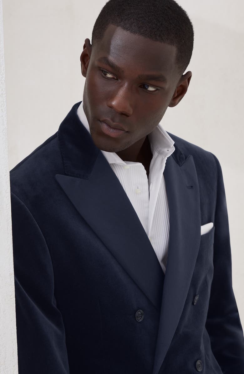 Brunello Cucinelli Tuxedo Jacket, Alternate, color, Blue