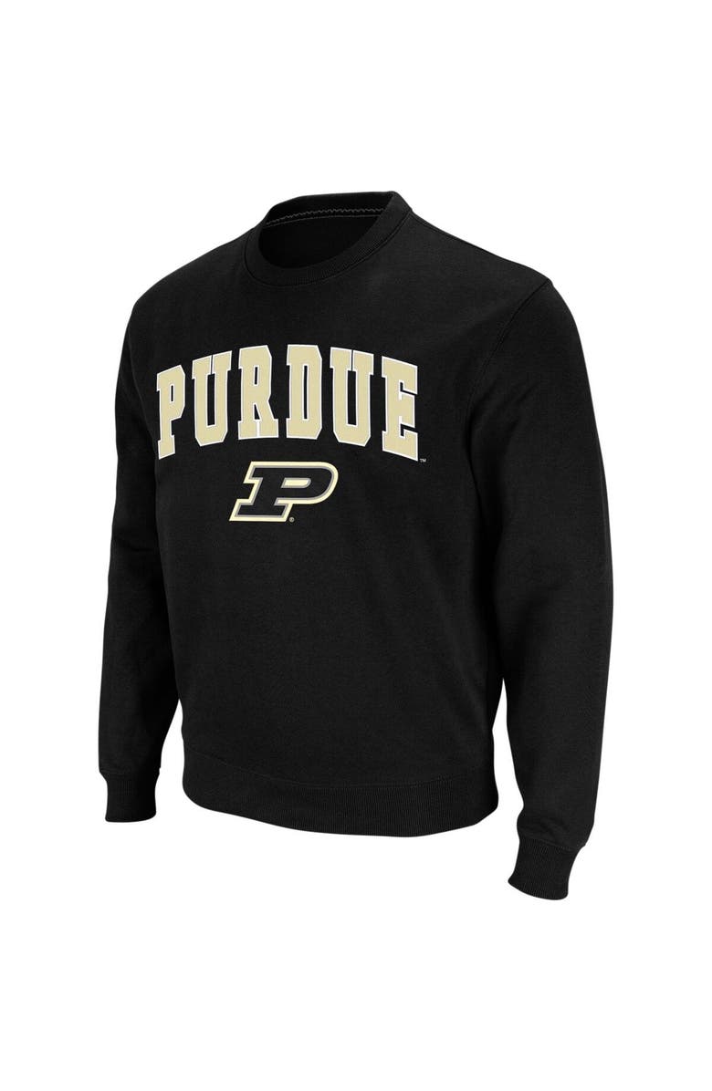 COLOSSEUM Men's Colosseum Black Purdue Boilermakers Arch & Logo Crew Neck Sweatshirt, Alternate, color, Black