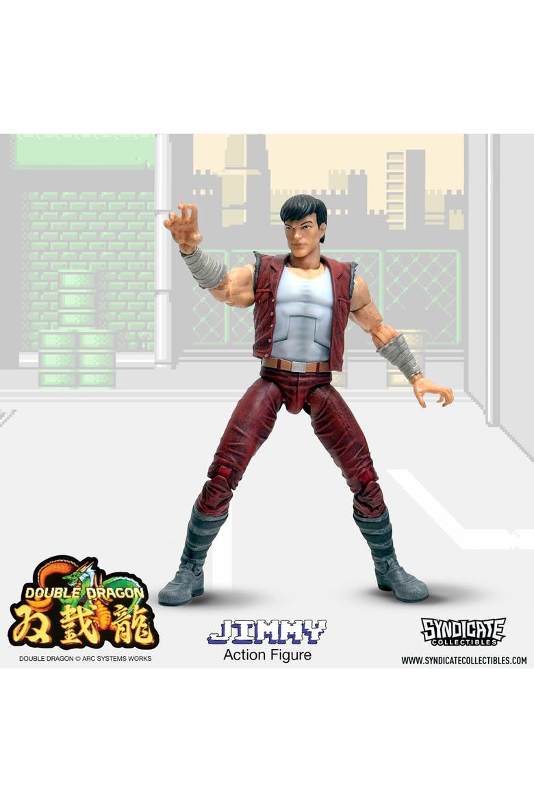 Double Dragon Jimmy Lee 7-Inch Deluxe Action Figure, Alternate, color, Red