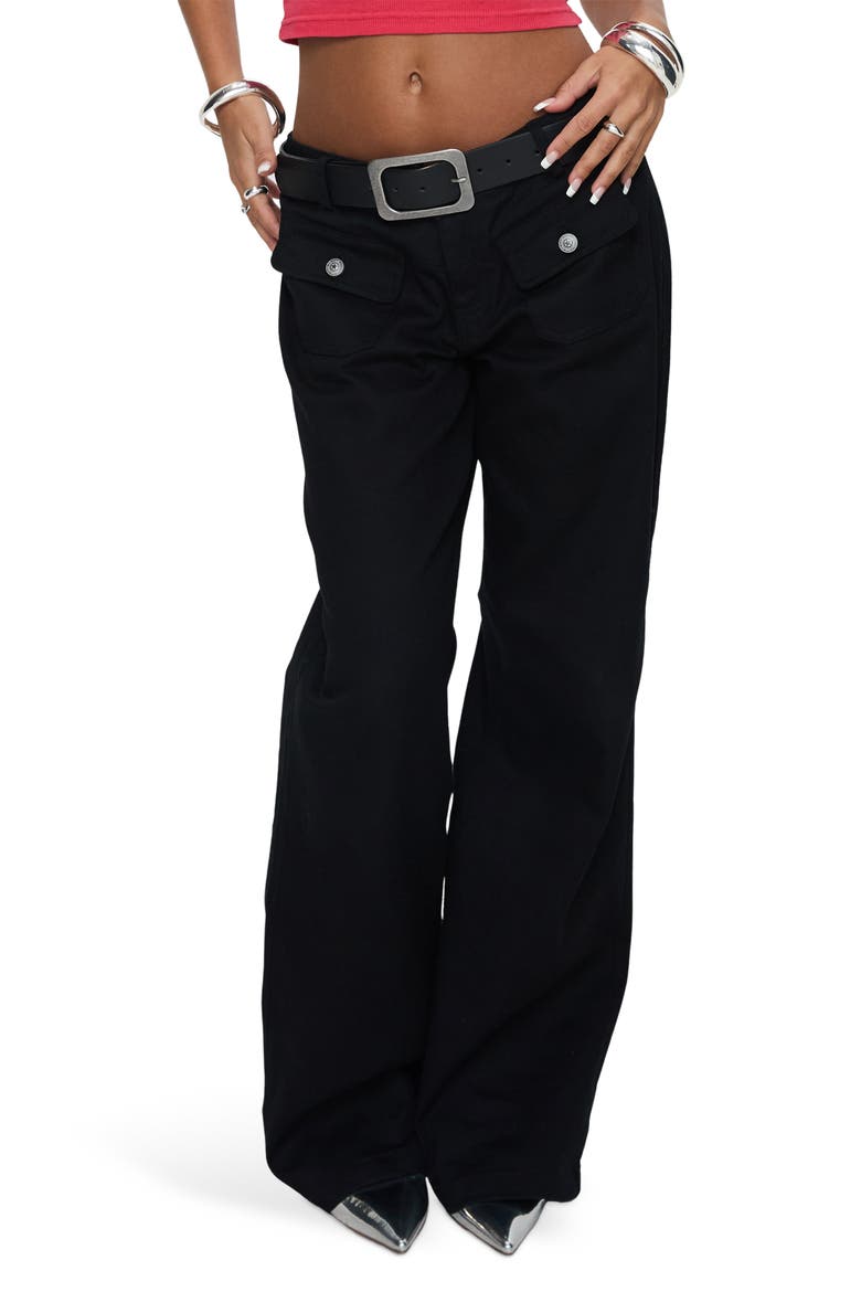 Benicale Low Rise Cargo Pants, Main, color, BLACK