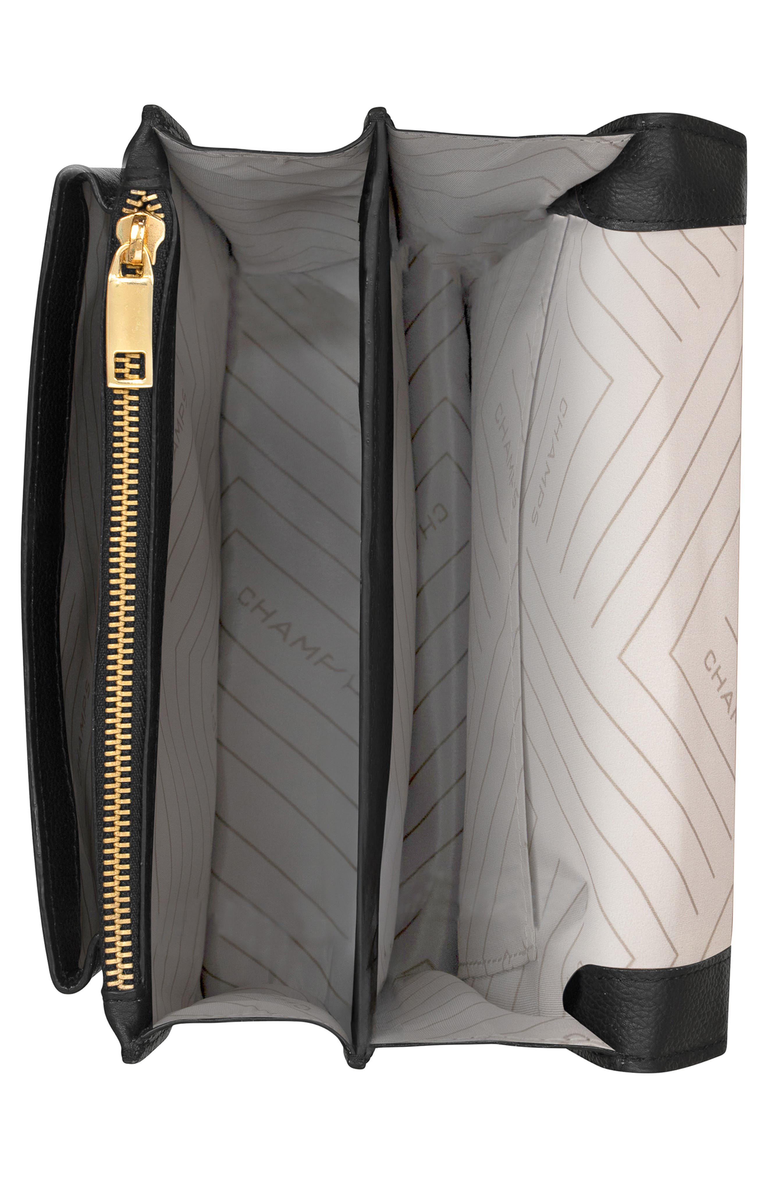Leather Shoulder Bag, Alternate, color, BLACK