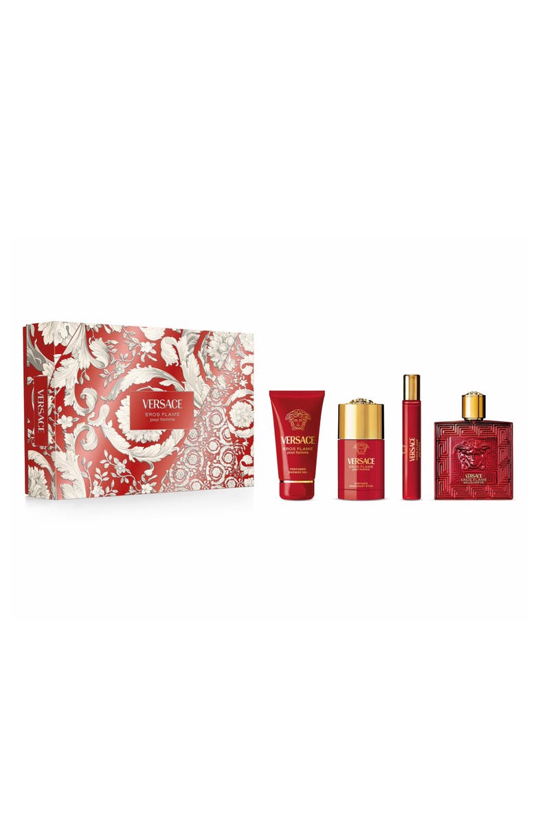 Versace Eros Flame Eau de Parfum 4-Piece Gift Set $216 Value, Main, color, 