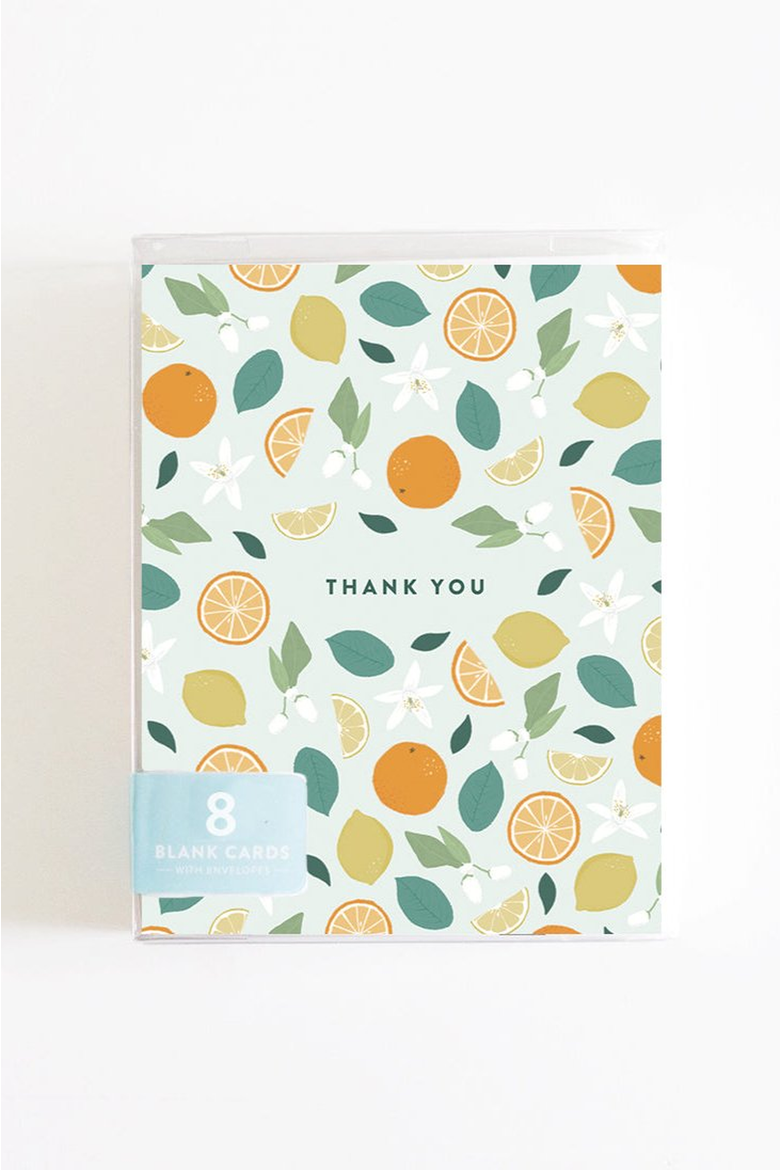 Citrus & Botanicals Thank You - Boxed Set of 8 Cards, Alternate, color, Citrus & Botanicals