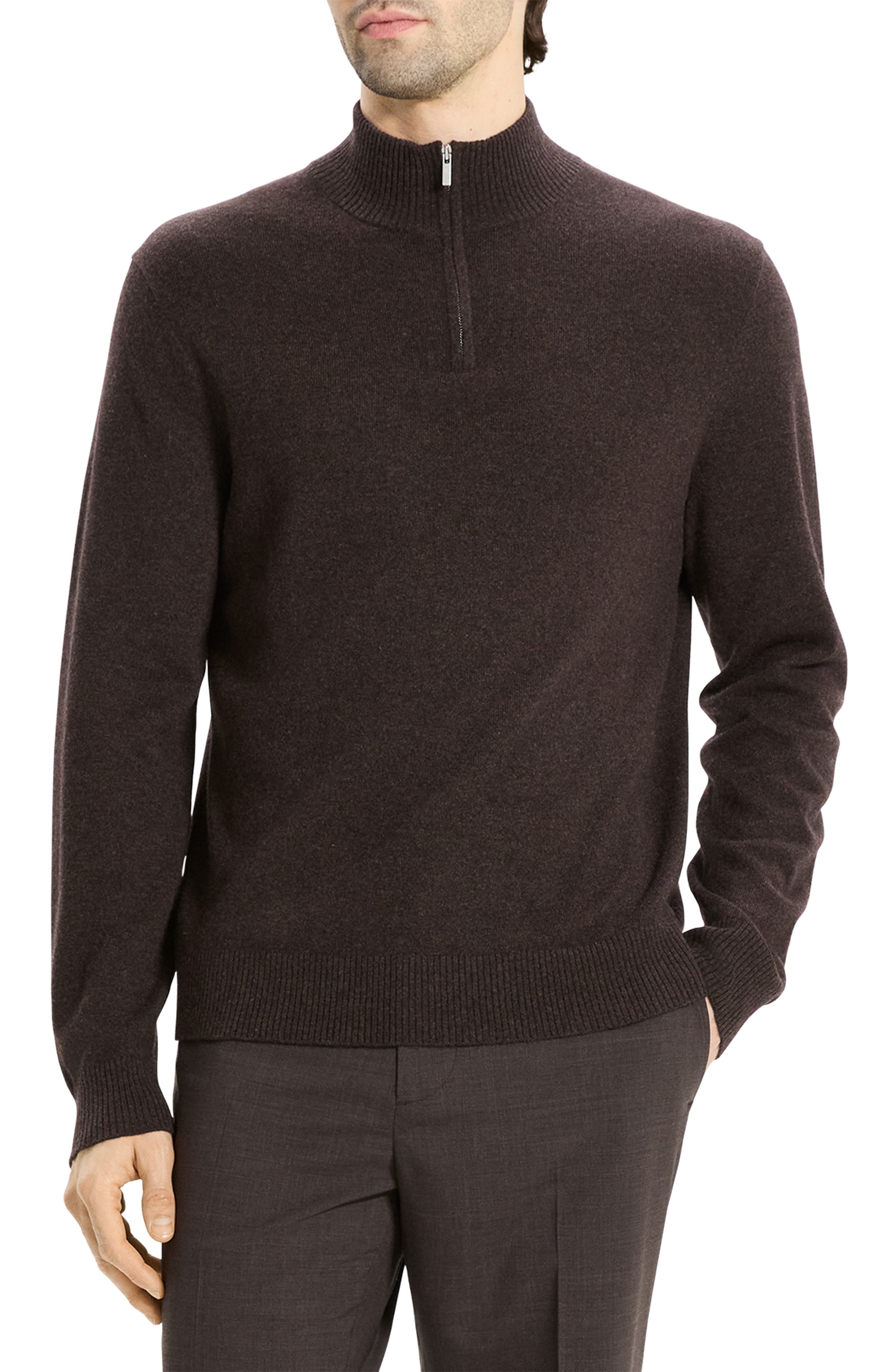 Theory Hilles Quarter Zip Cashmere Sweater