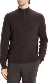 Theory Hilles Quarter Zip Cashmere Sweater