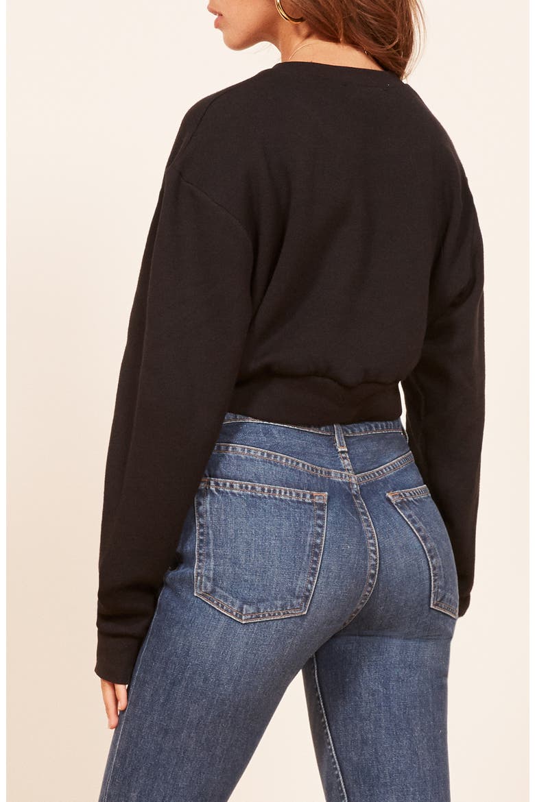 Hunter Crop Sweatshirt, Alternate, color, BLACK