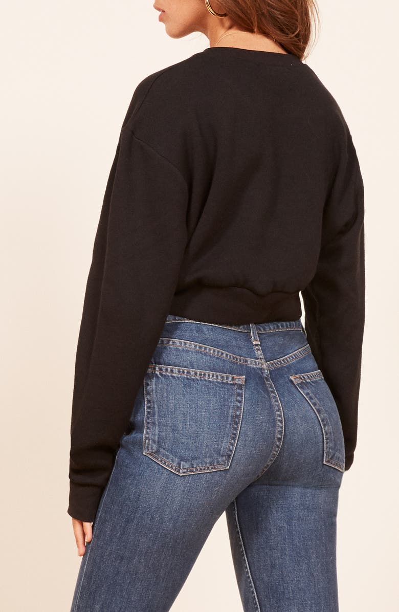 Reformation Hunter Crop Sweatshirt, Alternate, color, 