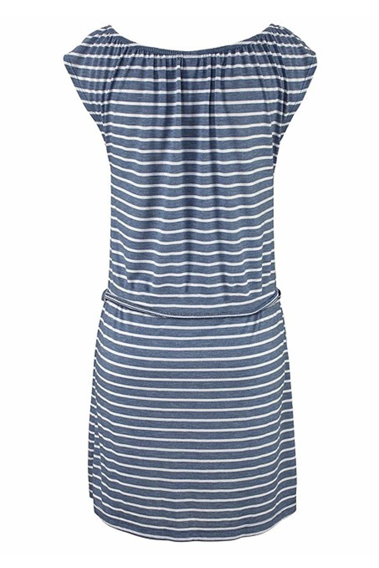 Women's Tie Neckline Dress, Alternate, color, Blue & White