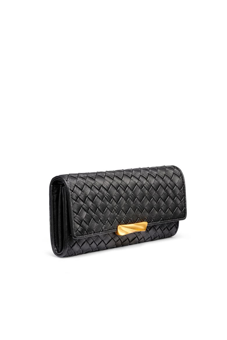Amagansett Flap Wallet, Alternate, color, Black/Gold