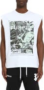 PURPLE BRAND Textured Logo Cotton Muscle Tee