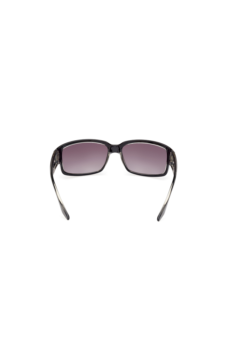 Logo Temple Rectangular Sunglasses, Alternate, color, Black / Crystal
