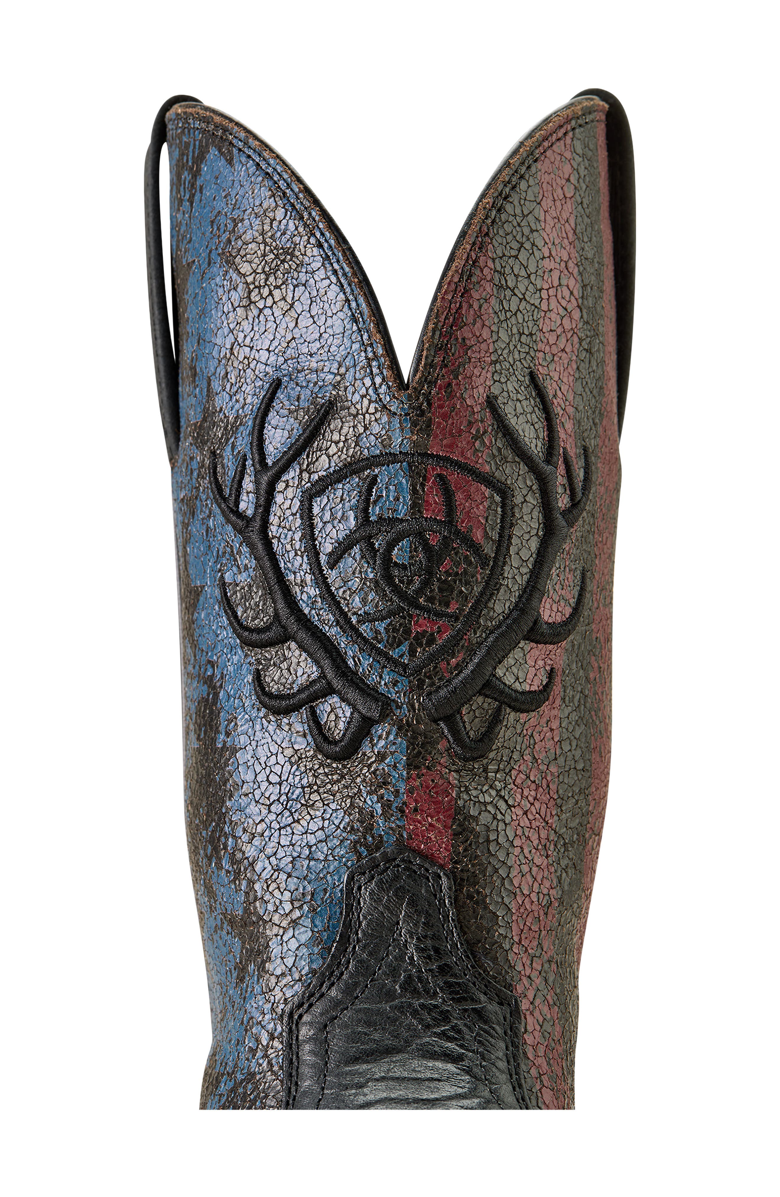 Sport Liberty Antler Western Boot, Alternate, color, BLACK