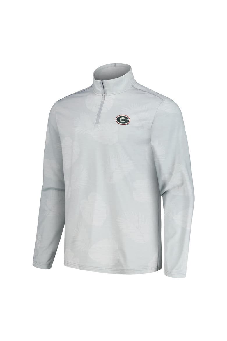 Men's Tommy Bahama Gray Georgia Bulldogs Delray Frond IslandZone Half-Zip Jacket, Alternate, color, Gray