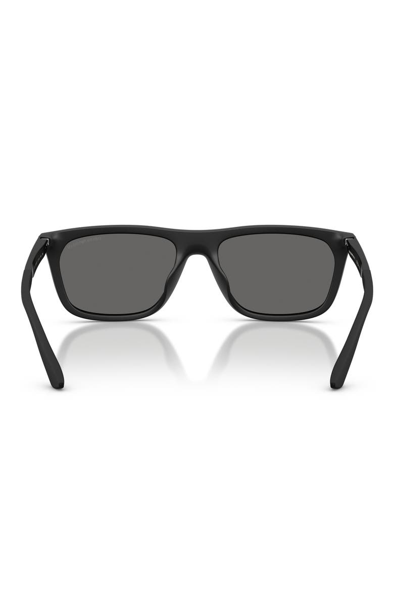 57mm Pillow Sunglasses, Alternate, color, MATTE BLACK / LIGHT GREY