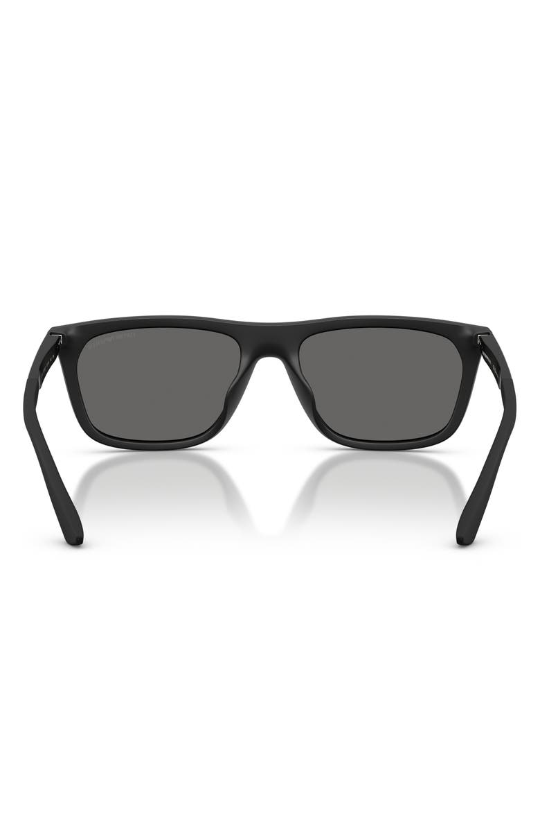 Emporio Armani 57mm Pillow Sunglasses, Alternate, color, Matte Black / Light Grey
